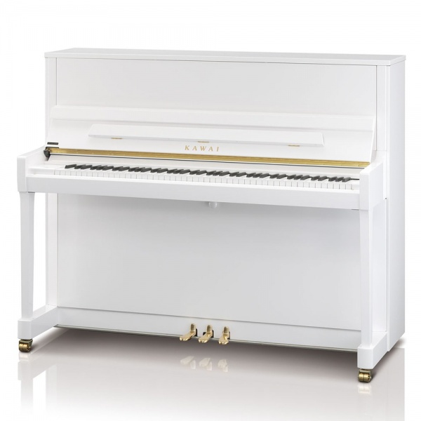 Kawai K-300 Upright Piano (Snow White Polish)
