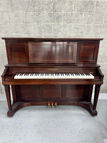 Mason & Hamlin Screw-Stringer Tall Upright Piano Satin Mahogany